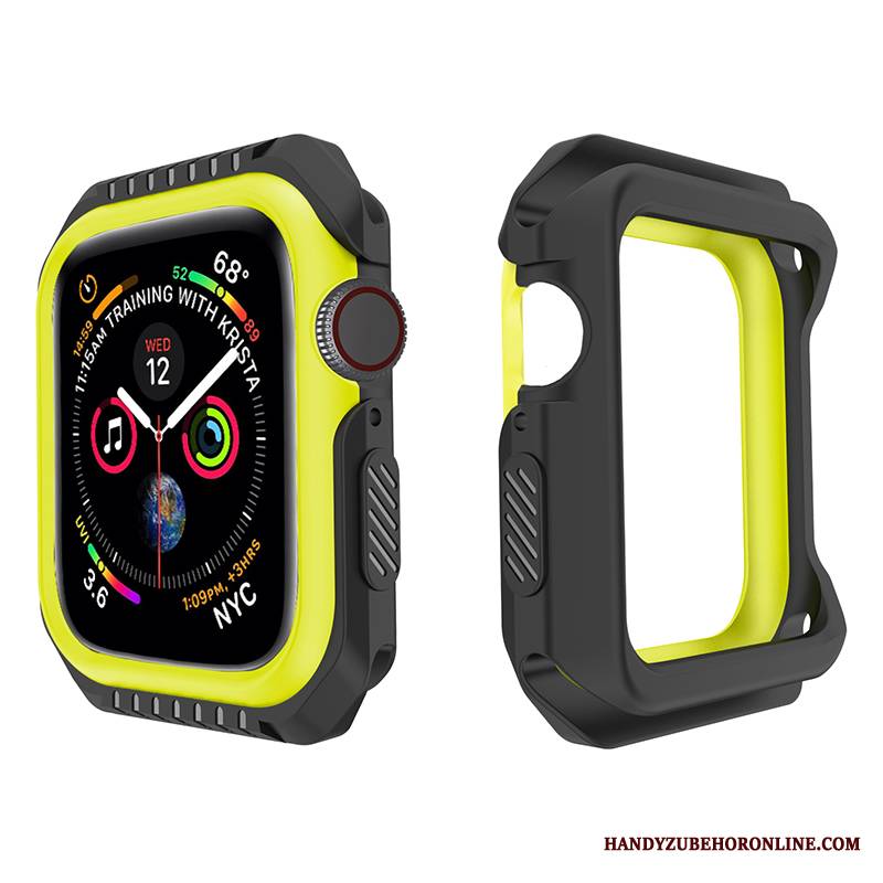 Apple Watch Series 1 Miękki Czarny Silikonowe Futerał Etui Anti-fall Żółty