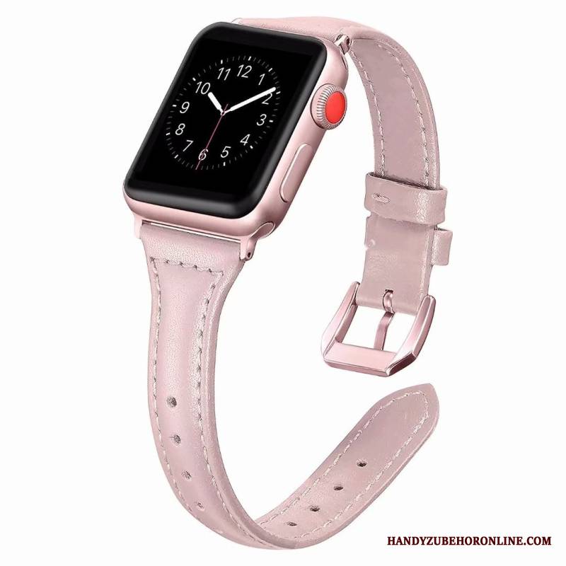 Apple Watch Series 3 Futerał Dobrze Purpurowy Prawdziwa Skóra