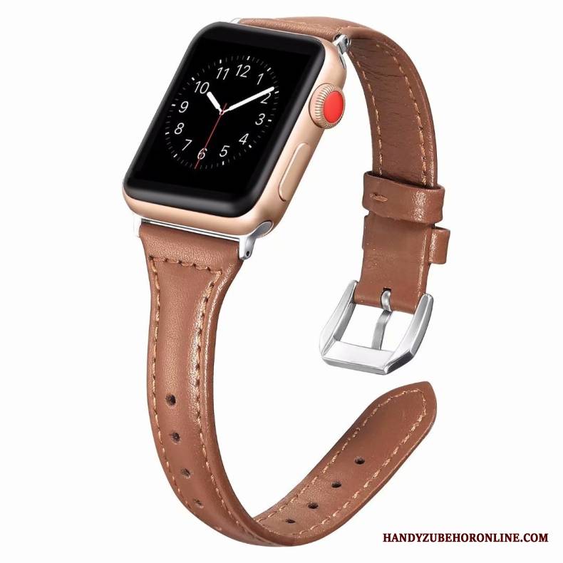 Apple Watch Series 3 Futerał Dobrze Purpurowy Prawdziwa Skóra