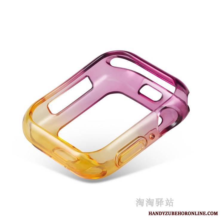 Apple Watch Series 5 Futerał Etui Anti-fall Pu Bicolored Silikonowe Ochraniacz Purpurowy