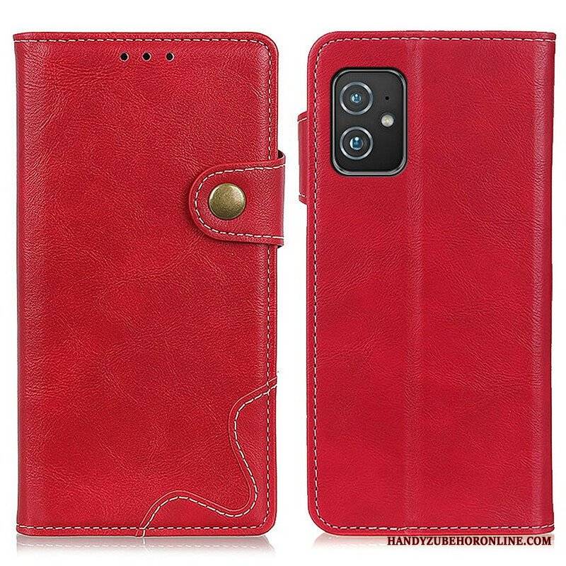 Etui Folio do Asus Zenfone 8 Artystyczny Guzik Do Szycia