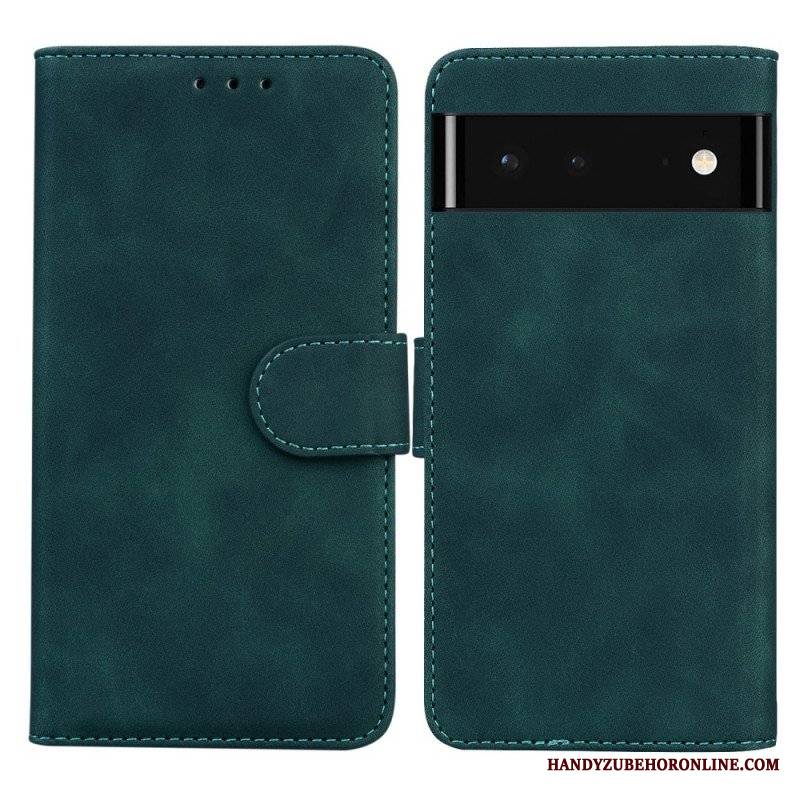 Etui Folio do Google Pixel 6 Monochromatyczny Efekt Skóry