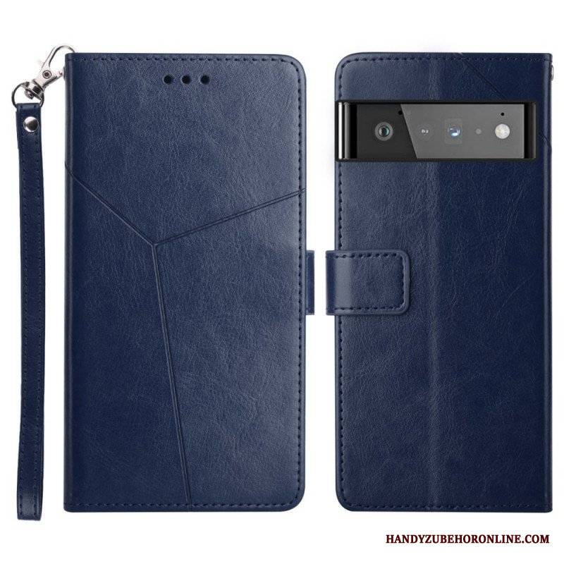 Etui Folio do Google Pixel 6 Pro Stylowa Skórzana Konstrukcja Geo Y