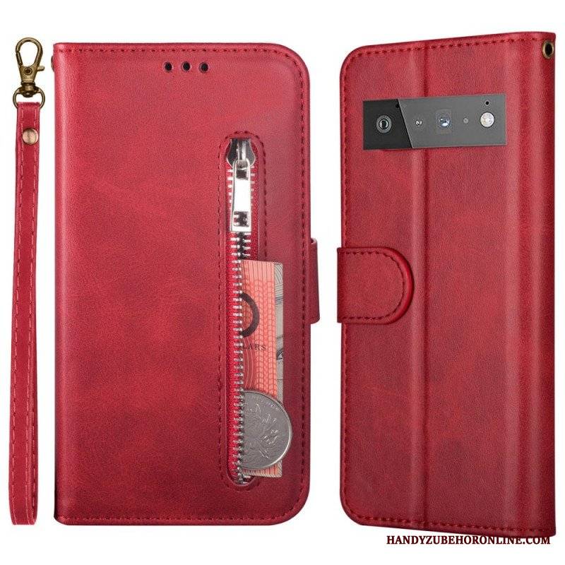 Etui Folio do Google Pixel 6 Pro Torebka Ze Smyczą