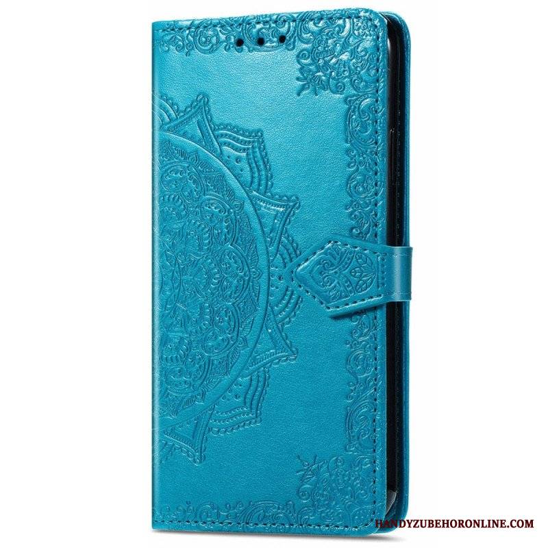 Etui Folio do Google Pixel 6A z Łańcuch Mandala Słoneczna Na Ramiączkach