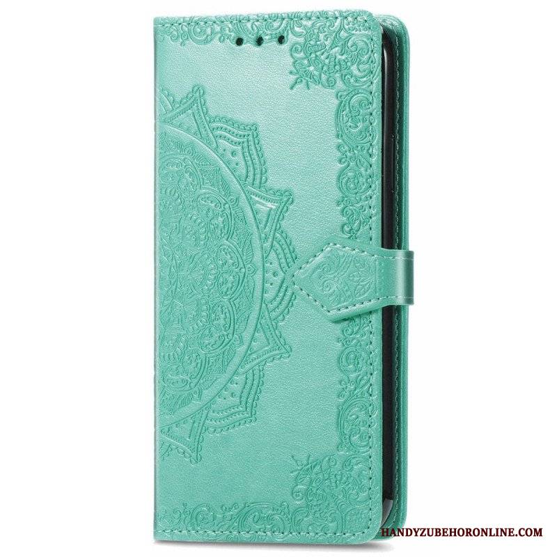 Etui Folio do Google Pixel 6A z Łańcuch Mandala Słoneczna Na Ramiączkach