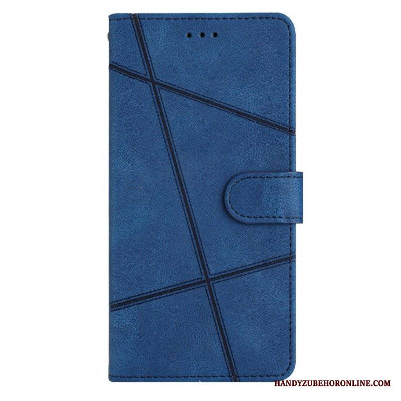 Etui Folio do Google Pixel 7A z Łańcuch Pasiaste Geometryczne Linie