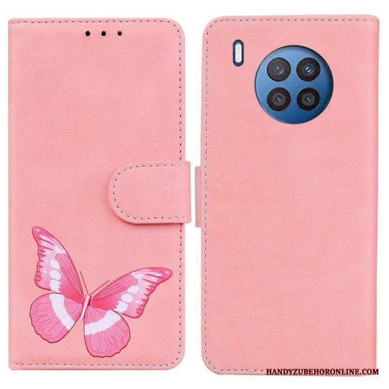 Etui Folio do Honor 50 Lite Motyl Dotykający Skóry