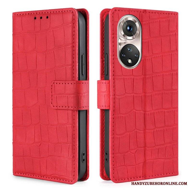 Etui Folio do Honor 50 Pro Krokodyl Pro Skin Touch