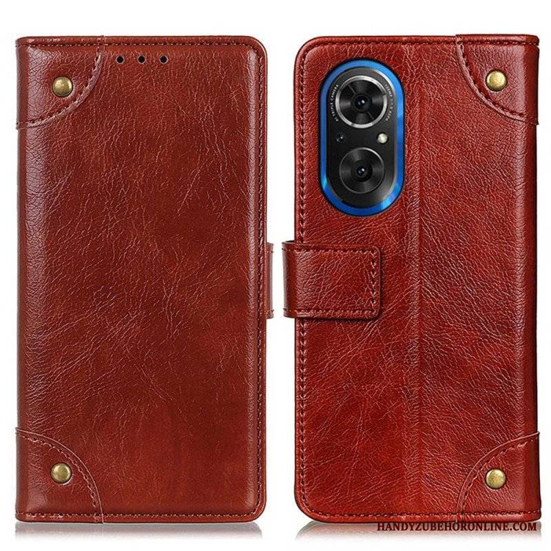 Etui Folio do Honor 50 SE Nity W Stylu Vintage Ze Skóry Nappa