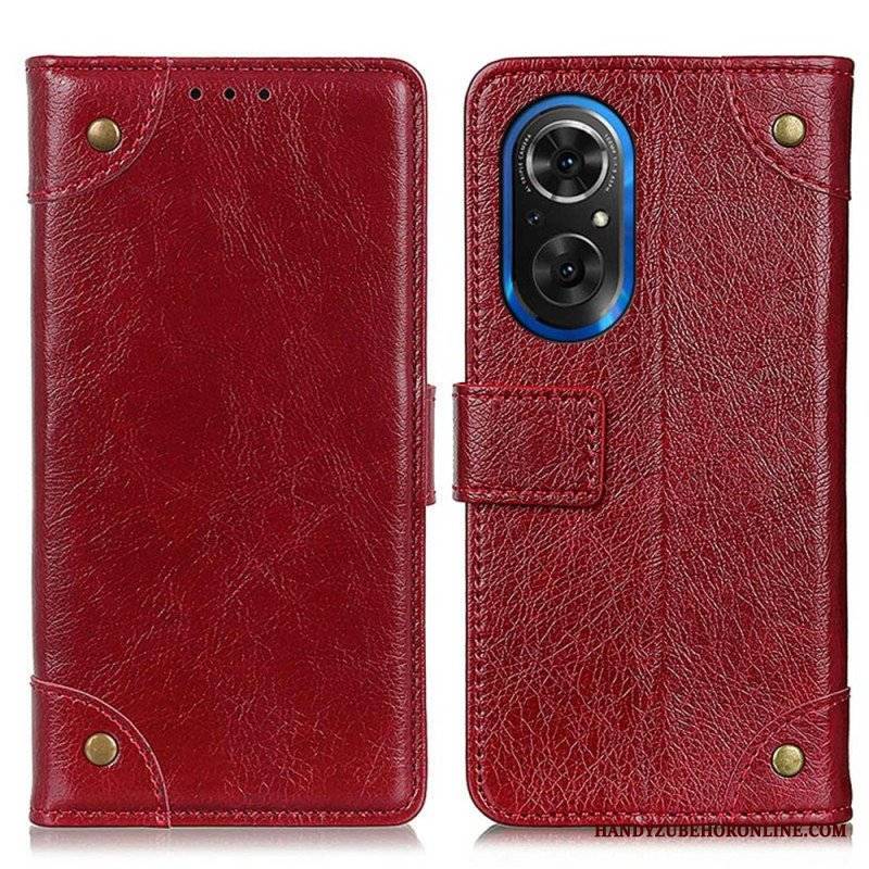 Etui Folio do Honor 50 SE Nity W Stylu Vintage Ze Skóry Nappa