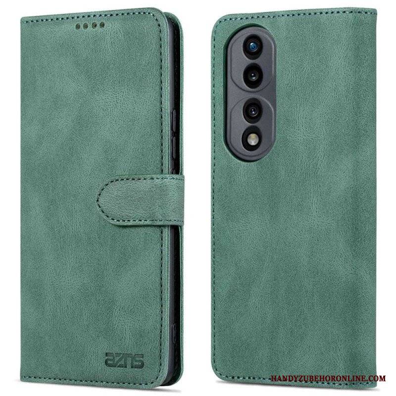 Etui Folio do Honor 70 Odsłonięte Szwy Z Efektem Skóry Azns