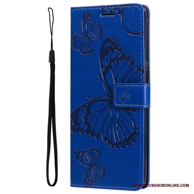 Etui Folio do Honor Magic 5 Lite z Łańcuch Gigantyczne Motyle Paskowe