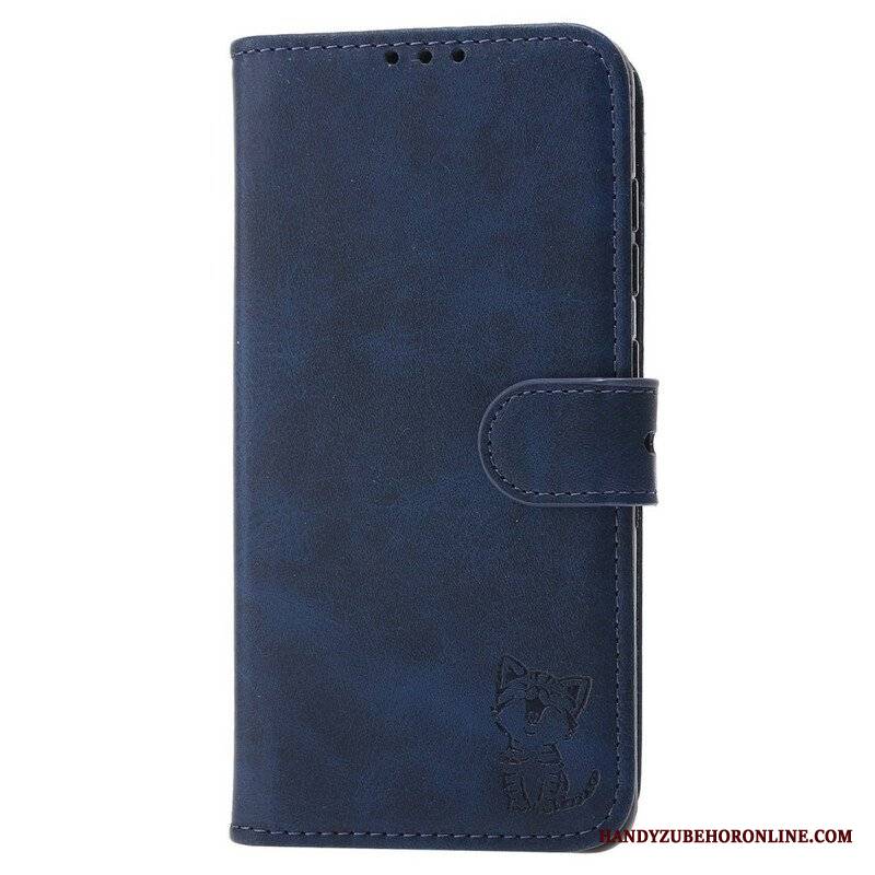 Etui Folio do Huawei P50 Pro Kotek Ze Sztucznej Skóry