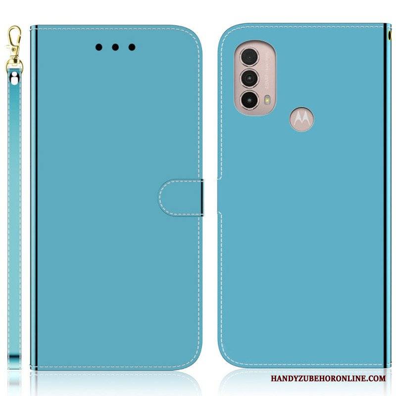 Etui Folio do Moto E40 / E30 / E20 Osłona Lusterka Ze Sztucznej Skóry