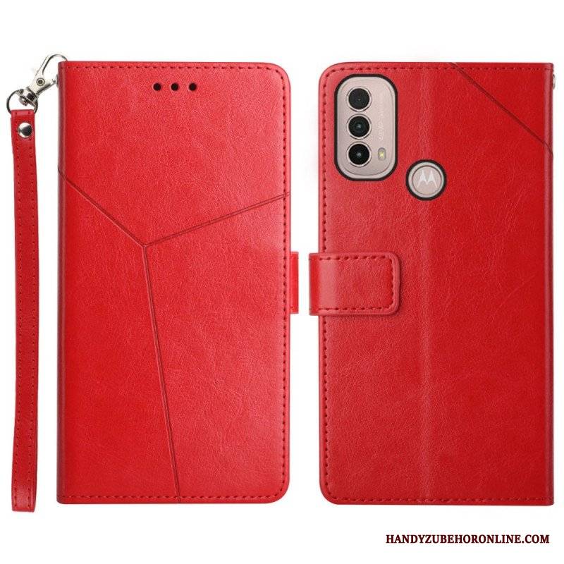 Etui Folio do Moto E40 / E30 / E20 Stylowa Skórzana Konstrukcja Geo Y