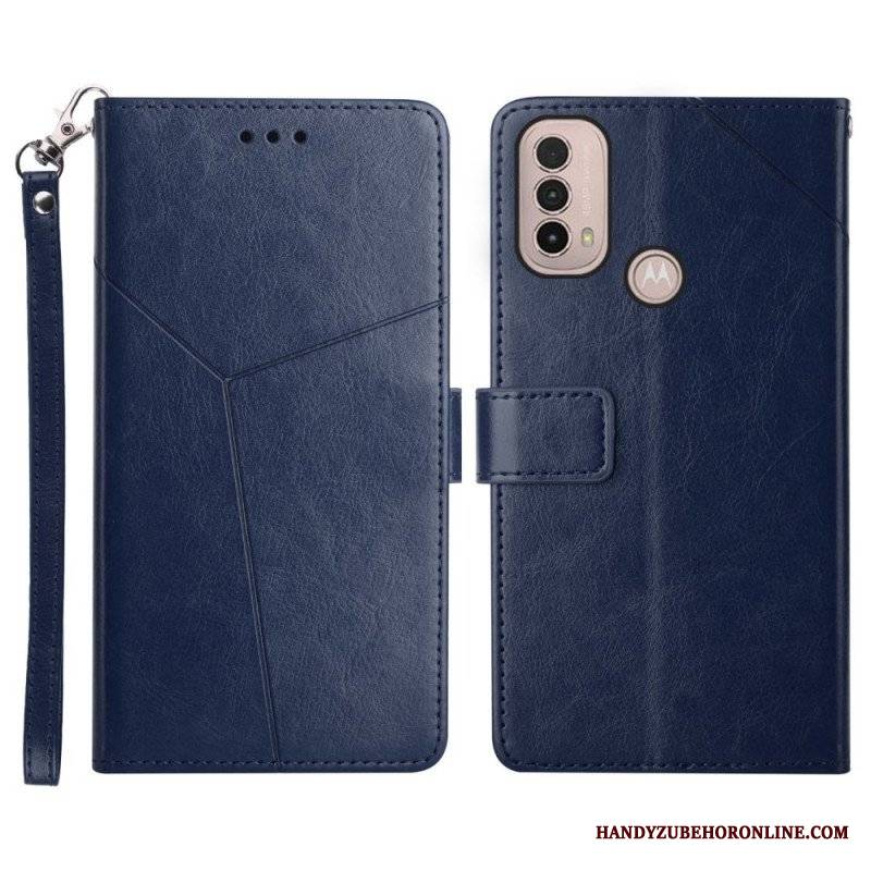 Etui Folio do Moto E40 / E30 / E20 Stylowa Skórzana Konstrukcja Geo Y