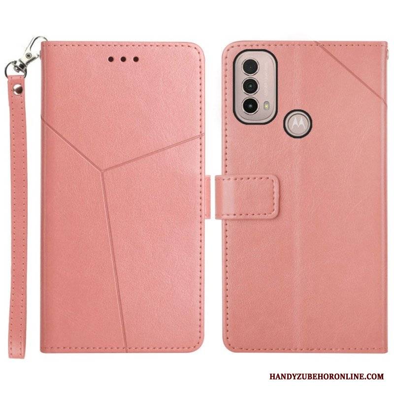 Etui Folio do Moto E40 / E30 / E20 Stylowa Skórzana Konstrukcja Geo Y