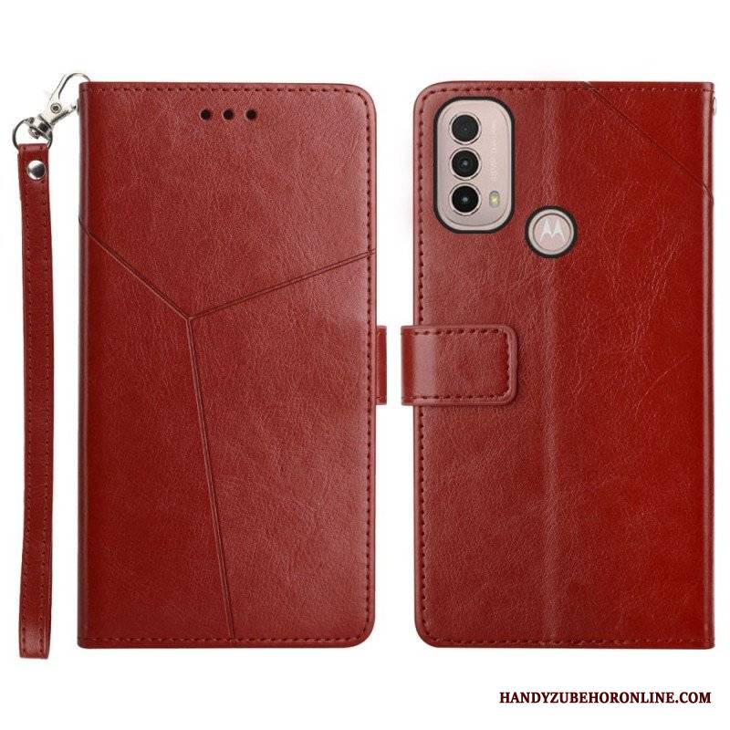 Etui Folio do Moto E40 / E30 / E20 Stylowa Skórzana Konstrukcja Geo Y