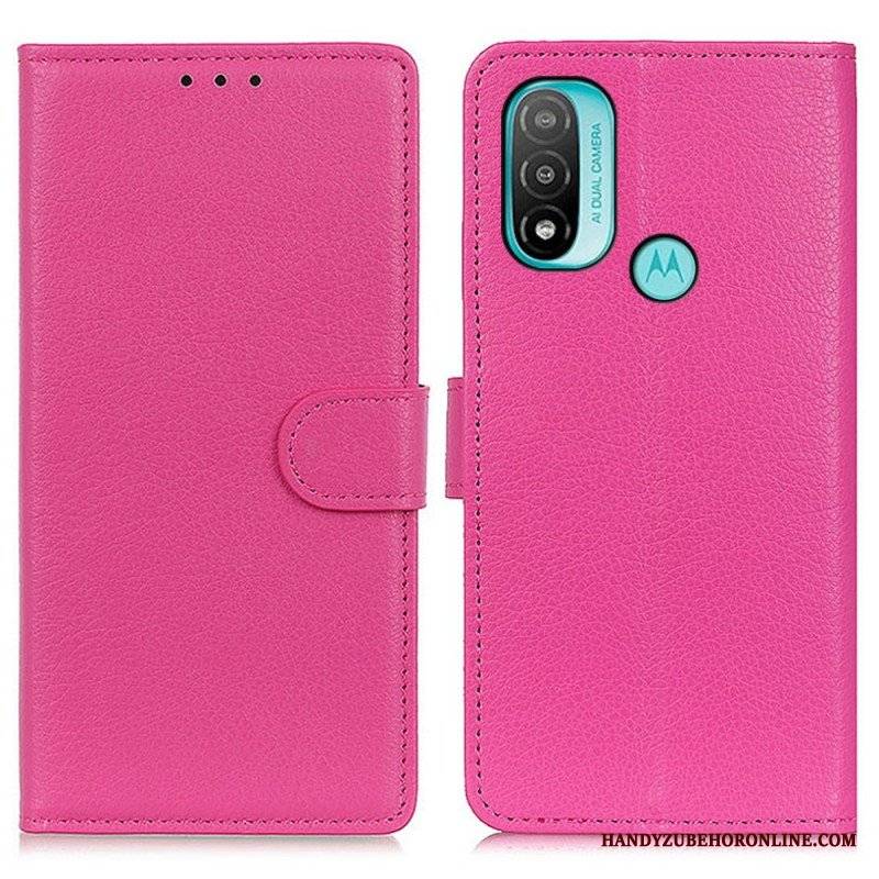 Etui Folio do Moto E40 / E30 / E20 Tradycyjnie Liczi