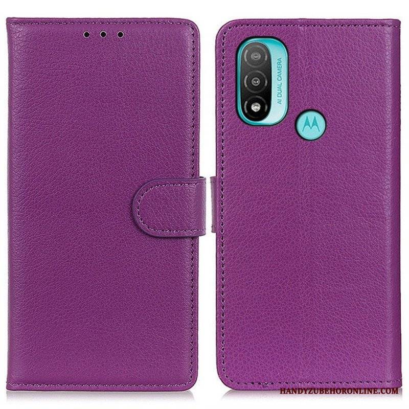 Etui Folio do Moto E40 / E30 / E20 Tradycyjnie Liczi