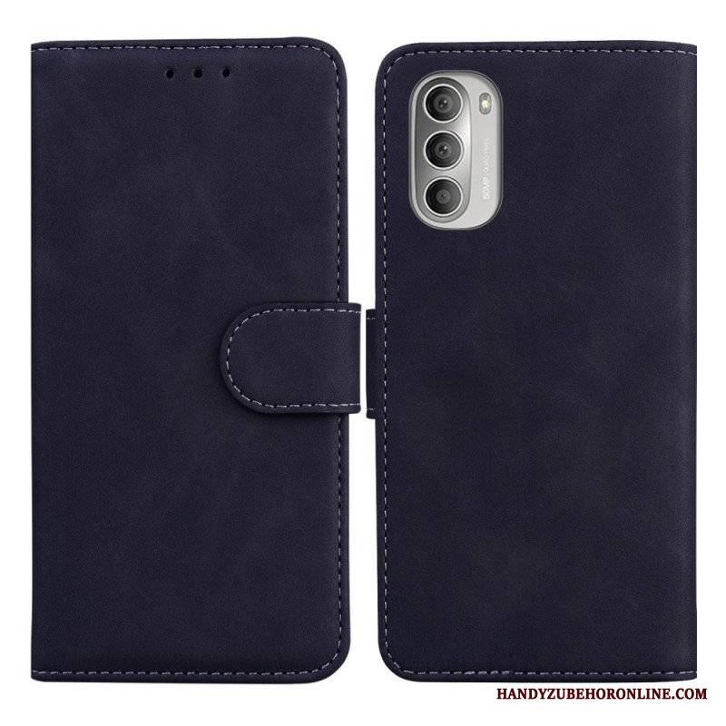 Etui Folio do Moto G51 5G Monochromatyczny Efekt Skóry