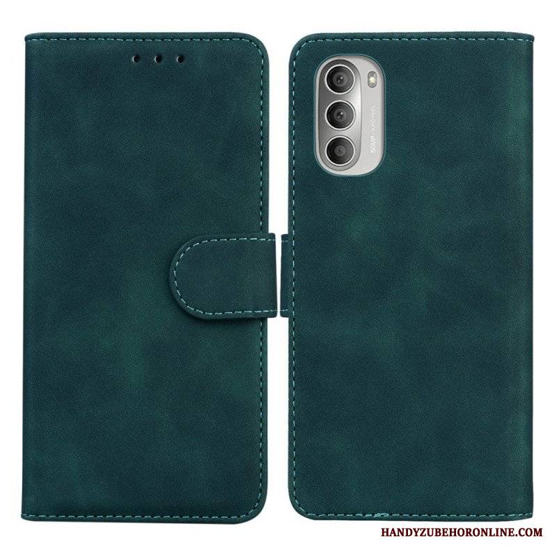 Etui Folio do Moto G51 5G Monochromatyczny Efekt Skóry