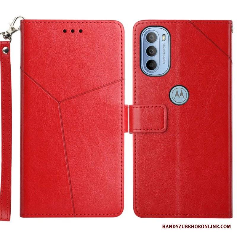 Etui Folio do Moto G51 5G Stylowa Skórzana Konstrukcja Geo Y