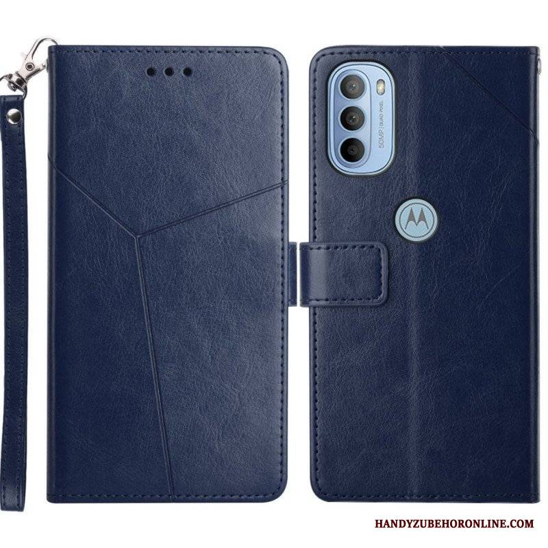 Etui Folio do Moto G51 5G Stylowa Skórzana Konstrukcja Geo Y