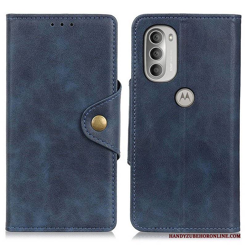 Etui Folio do Moto G51 5G Vintage Sztuczna Skóra I Guzik