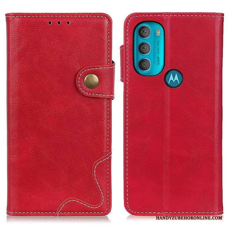 Etui Folio do Moto G71 5G Artystyczny Guzik Do Szycia