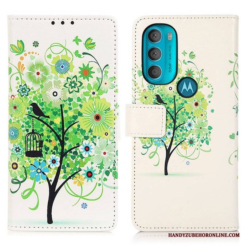 Etui Folio do Moto G71 5G Kwitnące Drzewo