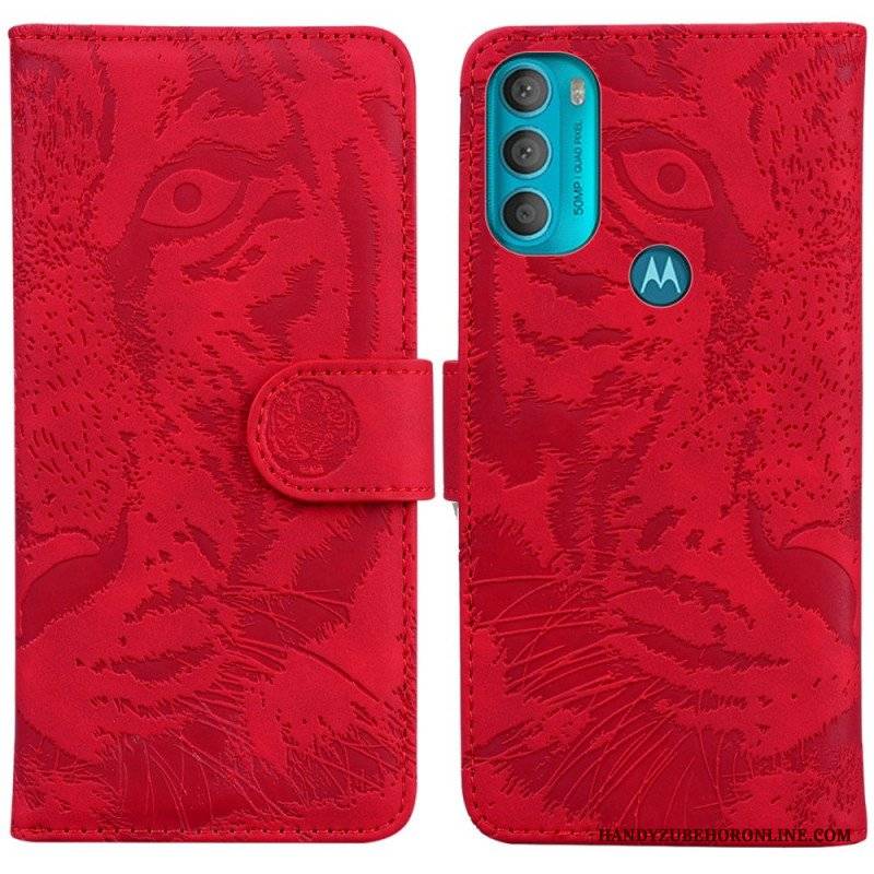 Etui Folio do Moto G71 5G Nadruk Twarzy Tygrysa