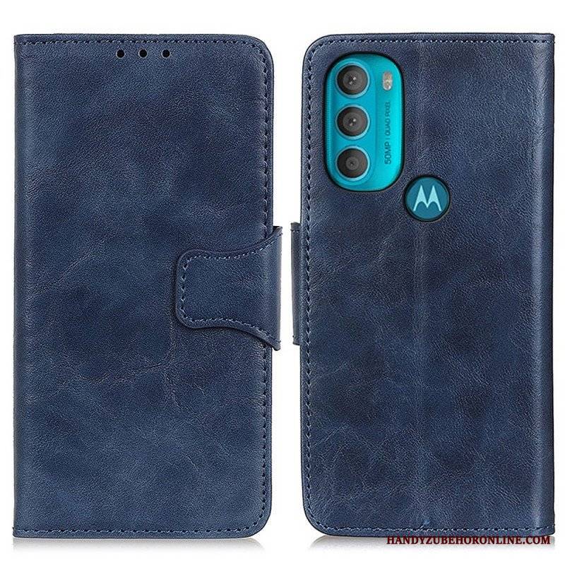 Etui Folio do Moto G71 5G Skórzany Futerał Dwustronna Klapka Magnetyczna