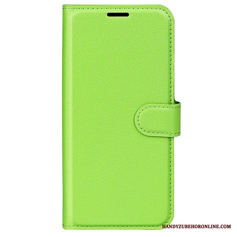 Etui Folio do Moto G73 5G Klasyczny Efekt Skóry Liczi