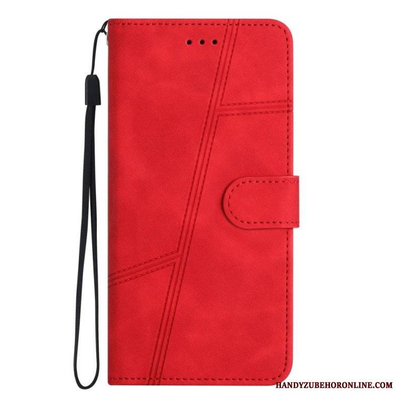 Etui Folio do Moto G73 5G z Łańcuch Linie Smyczy