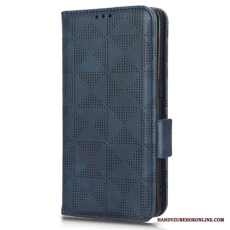 Etui Folio do Motorola Edge 40 Pro Trójkąty Ze Smyczą