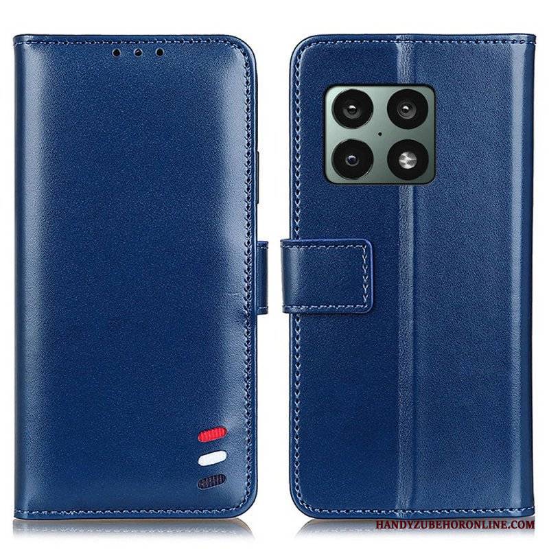 Etui Folio do OnePlus 10 Pro 5G Trójkolorowy Efekt Skóry