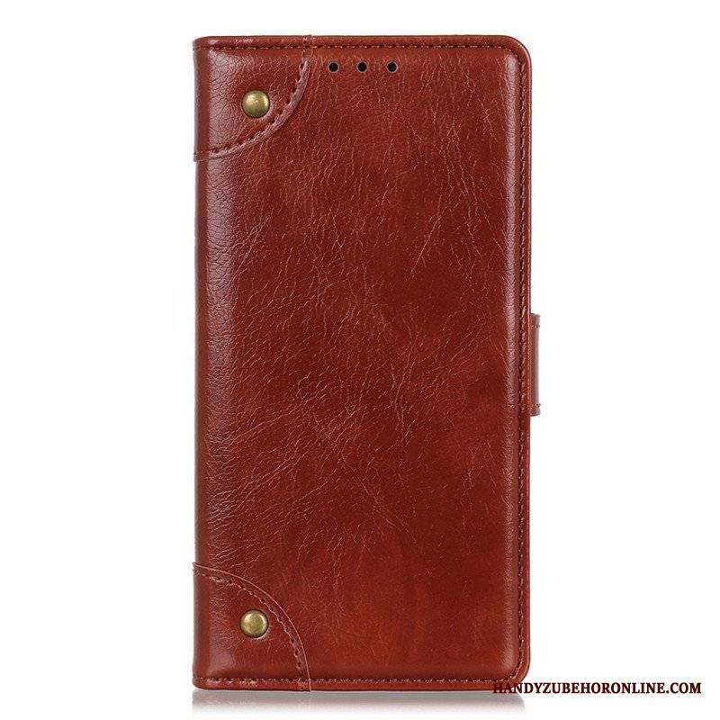 Etui Folio do OnePlus 10T 5G Nity W Stylu Vintage Ze Skóry Nappa