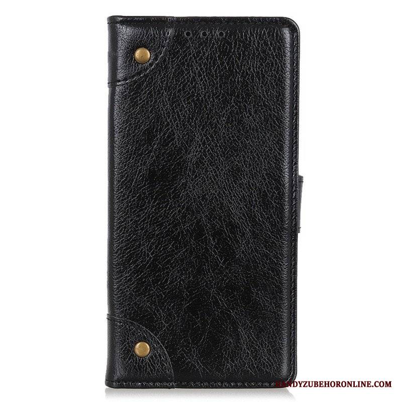 Etui Folio do OnePlus 10T 5G Nity W Stylu Vintage Ze Skóry Nappa