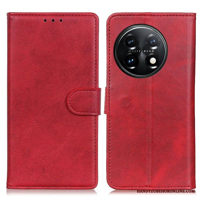 Etui Folio do OnePlus 11 5G Efekt Matowej Skóry W Stylu Retro