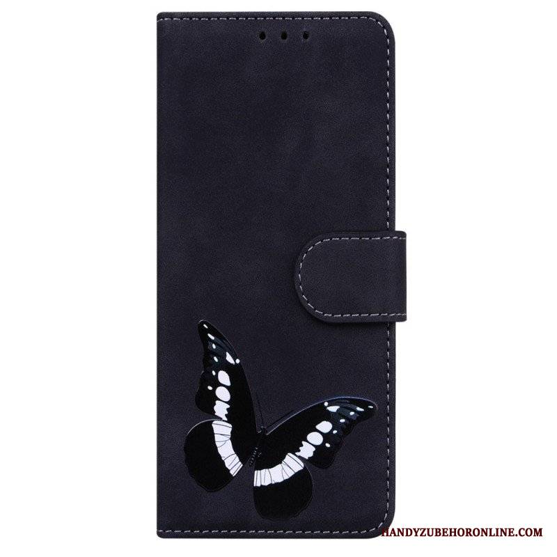 Etui Folio do OnePlus Nord 2 5G Motyl Dotykający Skóry