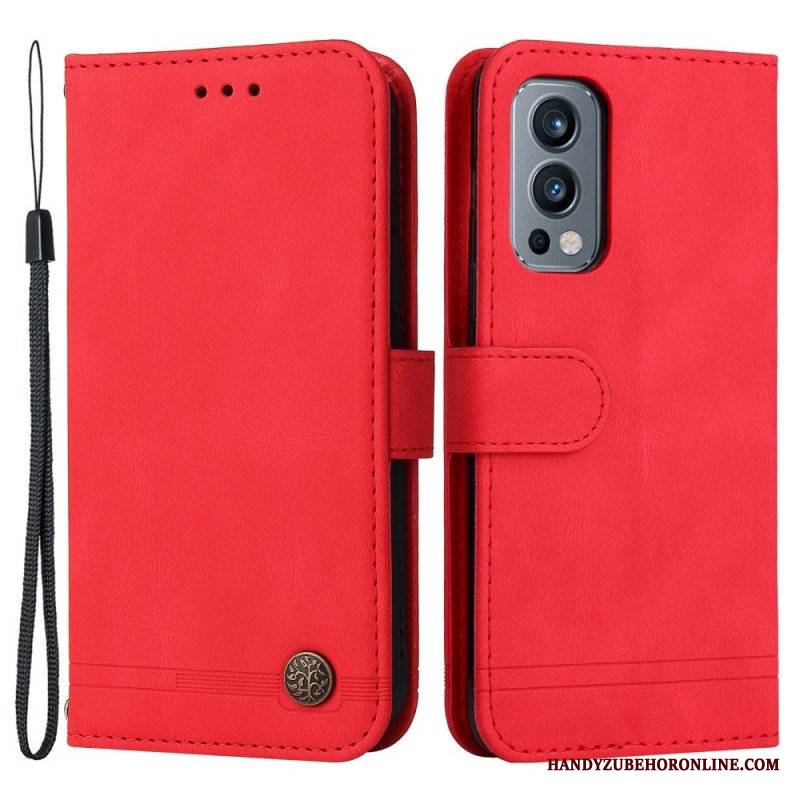 Etui Folio do OnePlus Nord 2 5G Nit I Pasek Ze Sztucznej Skóry