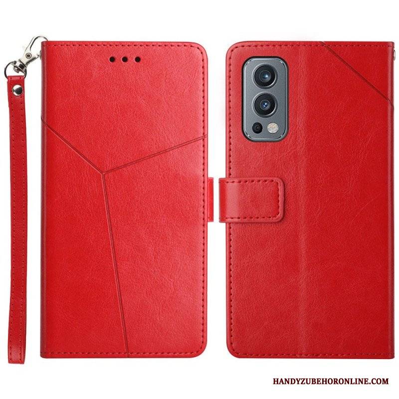 Etui Folio do OnePlus Nord 2 5G Stylowa Skórzana Konstrukcja Geo Y