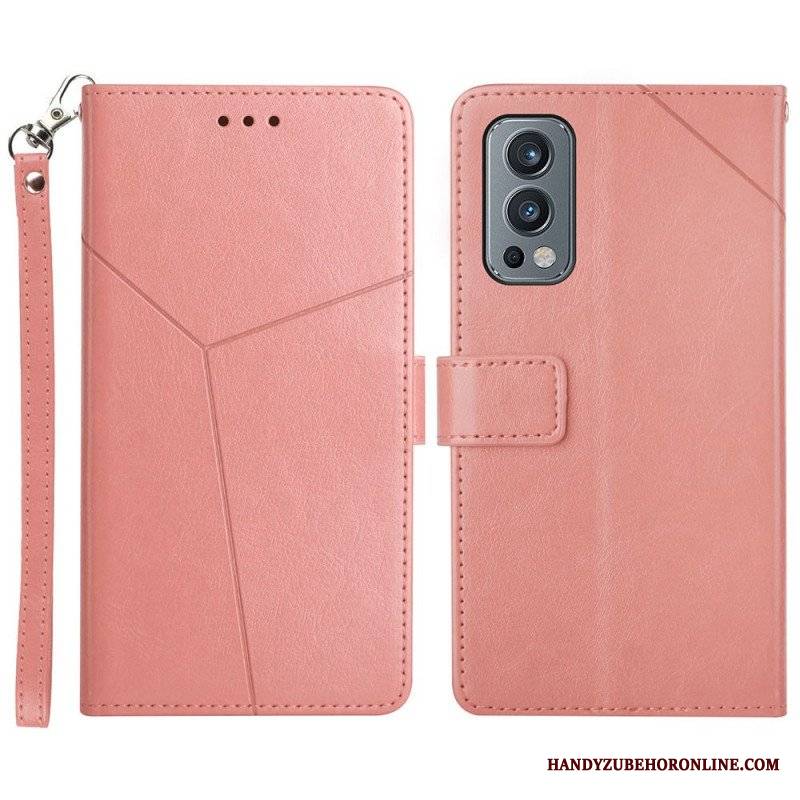 Etui Folio do OnePlus Nord 2 5G Stylowa Skórzana Konstrukcja Geo Y