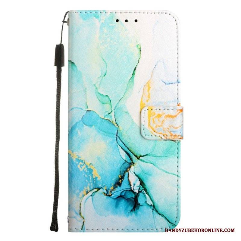 Etui Folio do OnePlus Nord 2T 5G z Łańcuch Pasek Marmuru