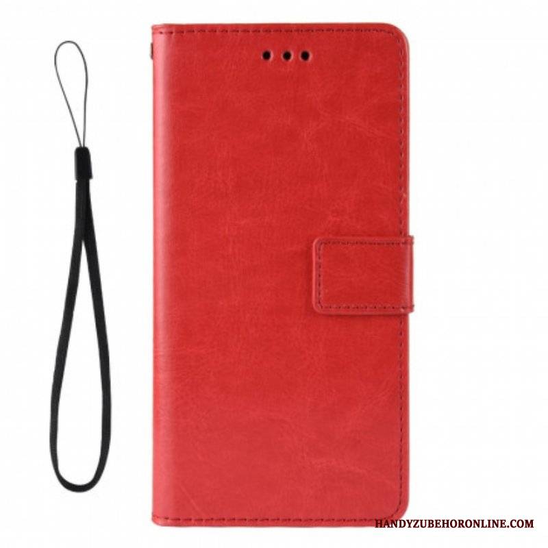 Etui Folio do Oppo A15 Błyszcząca Sztuczna Skóra