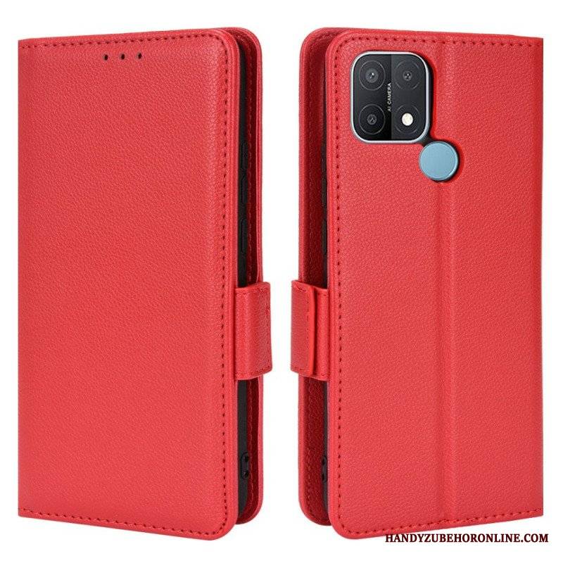 Etui Folio do Oppo A15 Skórzany Futerał Flap Double Litchi Nowe Kolory