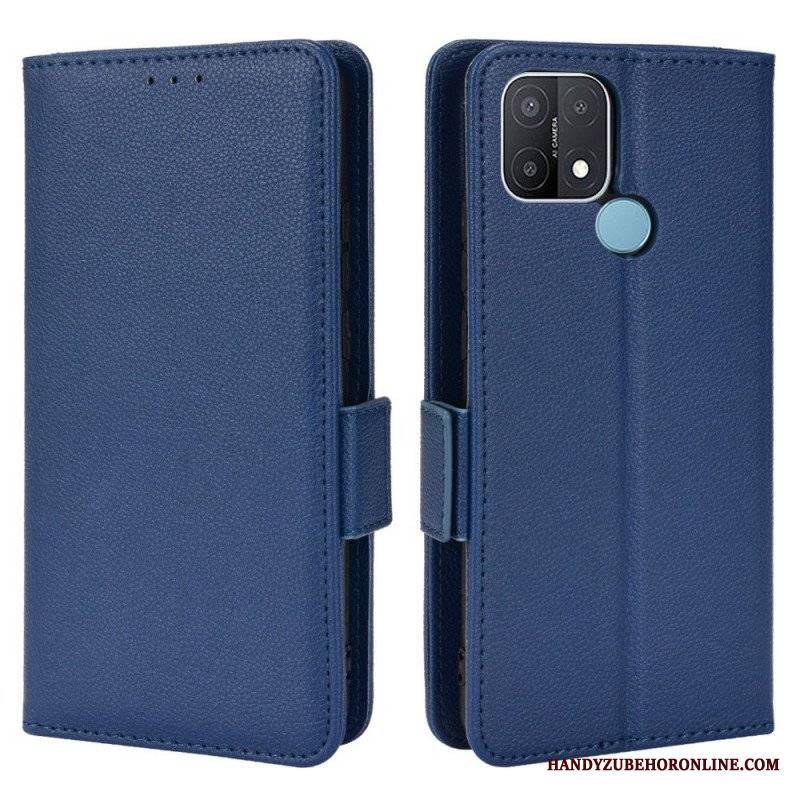 Etui Folio do Oppo A15 Skórzany Futerał Flap Double Litchi Nowe Kolory