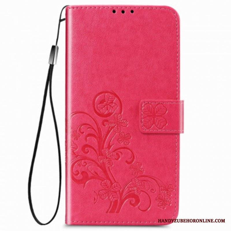 Etui Folio do Oppo A54 5G / A74 5G Czterolistna Koniczyna